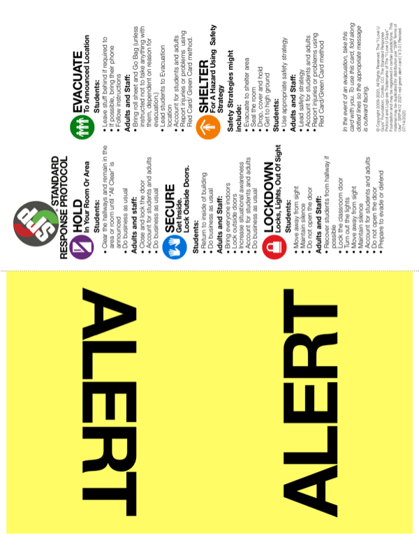 SRP K12 Red Green Alert card