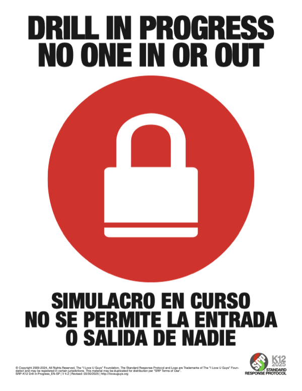 SRP K12 Drill in Progress Poster EN ES